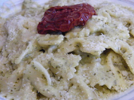 Recette farfalles sauce au chèvre et au pesto