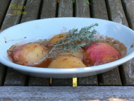 Recette gratin de pêches au thym et sirop d’érable