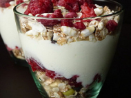 Recette verrine fromage blanc-muesli-framboises