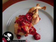 Recette cailles aux framboises