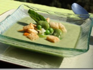 Recette velouté printanier aux légumes verts et croûtons