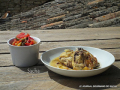  : poulet à la sarriette et sa compote de courgettes et tomates au thym
