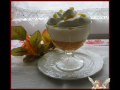 crème de potiron à la banane sur lit de crème anglaise et son nuage de chantilly