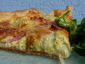 tarte artichauts, comté et lardons