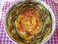 tarte aux serpentins de légumes (courgettes poivrons tomates)